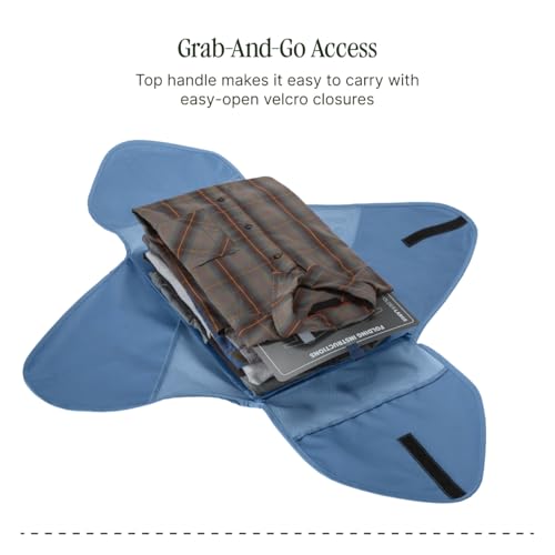 Eagle Creek Pack-It Reveal Garment Folder - Travel Garment Bag with Compression Wings to Maximize Luggage Space - Convenient Top Handle - Quick Drying Material - Blue Dawn - Large - color: Blue Dawn
