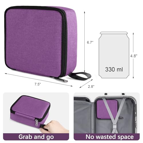 Bukere Travel Sunglasses Organizer Case, Adjustable Slot For Multiple Pairs, Portable Eyeglasses Storage Box for Men Women - color: Purple, style: 4 Slots