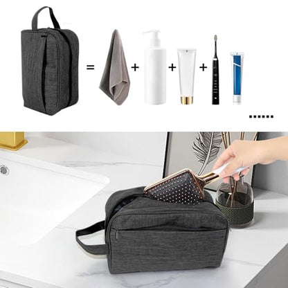 Travel Toiletry Bag - Durable Waterproof Material with Multi-Compartment Organization, Compact Size, Lightweight Portable Hanging Dopp Kit for Toiletries & Travel Accessories (black)