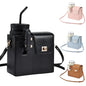 Outdoor Portable Crossbody Water Cup Purse Bag Water Bottle Carrier Bag with Phone Pocket Tumbler Carrier with Strap - color: Black