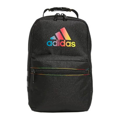 adidas Santiago Lunch Bag Cooler for Women and Men, Insulated Food Container Box with Mesh Pocket, Black Rainbow/3.0, One Size - color: Carbon Grey/Rose Gold/3