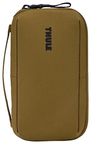 Thule Aion Travel Organizer - 2-in-1 Pouch Includes Travel Wallet and Electronics Bag - RFID Blocking Zipper Pouch - Internal Pockets to Stay Organized - 100% Recycled Waxed PFC-Free Fabric - color: Nutria