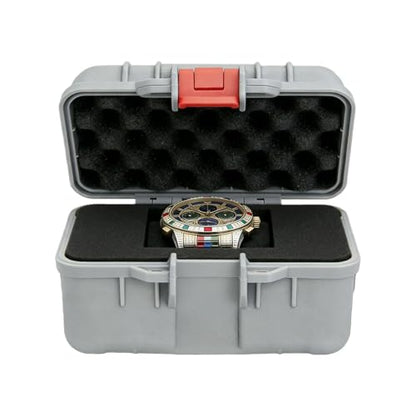 Waterproof & Shockproof Hard Travel Watch Case Storage Box for All Wristwatches & Compatible with Apple Watch Smart Watches (Gray) - color: Gray
