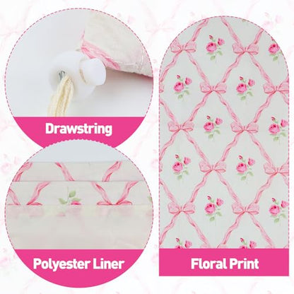 Laundry Bag, Dirty Backpack Laundry Bag For College Travel Laundromat Apartment, With Handles 29" X 18" (Rose Bow) - color: Rose Bow