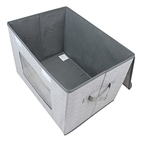 Univivi [4-Pack Fabric Storage Boxes Collapsible Storage Bins with Lids and Handles Cube Organizer Basket for Home, Closet, Bedroom (Gray, 14.4''x10''x8.3'') - color: Gray, size: 14''-4 Pack