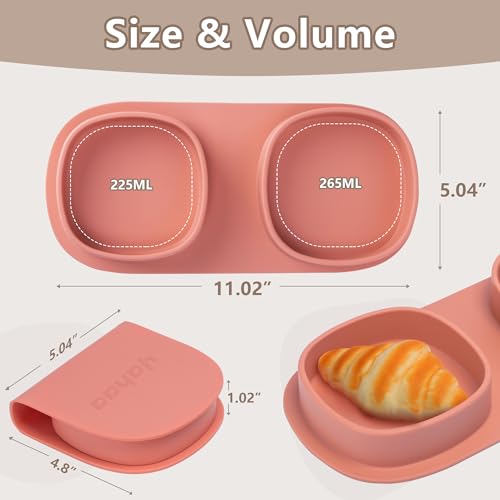 Silicone Foldable Novelty Dinner Plates, Baby Plates Travel Essential with Forks and Spoons, Microwave & Dishwasher Safe, Watermelon - color: Watermelon, style: No-Suction