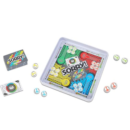 Hasbro Gaming Magnetic Game Travel Set for Kids - Bundle with 4 Travel Games in Tin Featuring Connect 4, Sorry, Trouble, Guess Who Plus Stickers | Travel Games for Kids 8-12