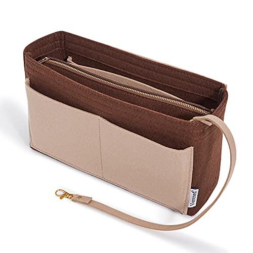 Vercord Felt Organizer Insert For Purse Handbag Tote Bag In Bag Inside Shaper Divider Neo Coffee & Beige Slender Medium - color: A Coffee & Beige, size: Slender Medium