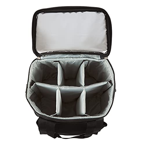 Picnic TIME Cellar 6-Bottle Wine Carrier & Cooler Tote, Insulated Padded Wine Cooler Bag for Travel, Portable Water-Resistant Wine Bag, (Black with Gray Accents) - style: Wine Carrier With Trolley