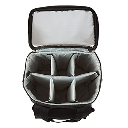 Picnic TIME Cellar 6-Bottle Wine Carrier & Cooler Tote, Insulated Padded Wine Cooler Bag for Travel, Portable Water-Resistant Wine Bag, (Black with Gray Accents) - style: Wine Carrier With Trolley