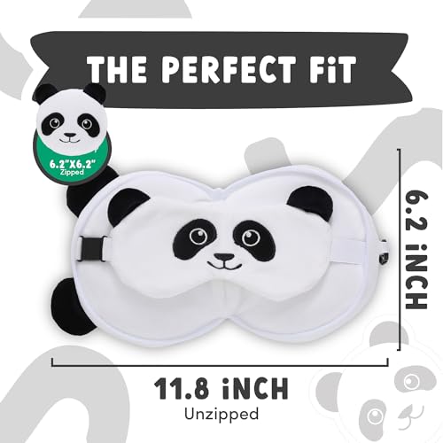 ecoZen Lifestyle Travel Neck Pillow with Eye Mask - Kids Travel Pillow for Sleeping - Toddler Travel Essential and Travel Accessories, Road Trip and Airplane Travel Essentials - color: Panda
