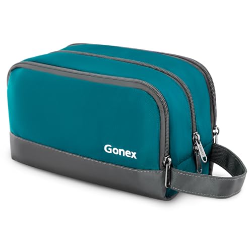 Gonex Travel Toiletry Bag Nylon, Shaving Bag Toiletry Organizer Peacock Green - color: Peacock Green