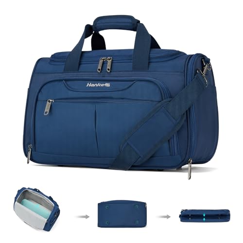 Hanke Underseat Carry On luggage Bags for Travel, Foldable Travel Bags for Women, Soft Lightweight Personal Item Travel Bag Small Carry On Bags for Airplanes, Travel Tote Bags for Women Men.（Blue） - color: Blue, size: Underseat Carry On