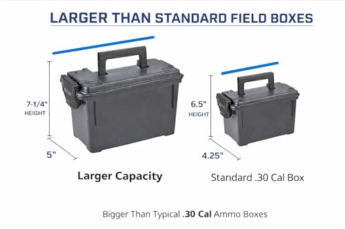 Sheffield Ammo Storage Box, .30 Cal Stackable | Water and Dust Resistant | Lockable | Made in USA | Pack of 6 - color: Black, size: 0.30 (Pack of 6)