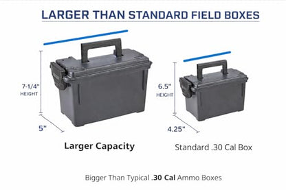 Sheffield Ammo Storage Box, .30 Cal Stackable | Water and Dust Resistant | Lockable | Made in USA | Pack of 6 - color: Black, size: 0.30 (Pack of 6)