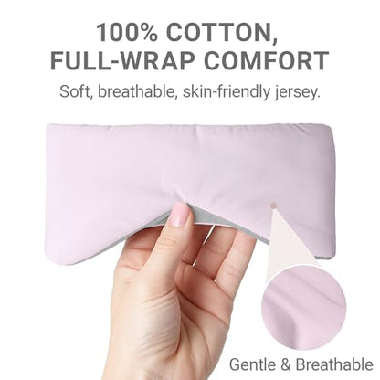 Soft Reversible Cotton Eye Mask for Sleep, Ballet Pink Adjustable and Breathable Design, Lightweight Full-Cover Blindfold for Travel & Nap, Holiday Gift Set for Women Men Adults Couples - color: Ballet Pink
