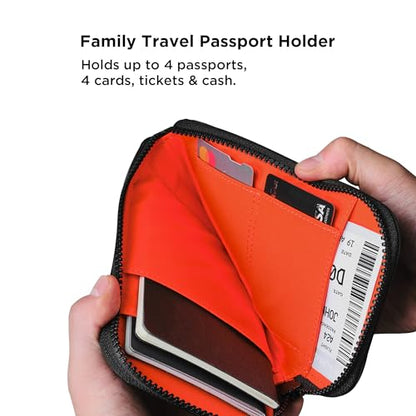 ALPAKA Zip Travel Wallet Green Axoflux 210D - RFID Passport Holder - Self Locking Zipper - Tear Resistant Material - Four Pockets and Two Card Slots - HUB Accessories Compatible - color: Green