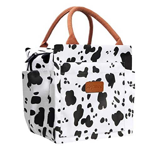 Joymee Reusable Insulated Lunch Bag, Leakproof Cooler Tote for Work - Cow | Large Capacity, Bottle Holder & Side Pockets, Leakproof Insulated Design, for Work, Travel, Picnic & Daily Use, for Adult - color: 04 Cow