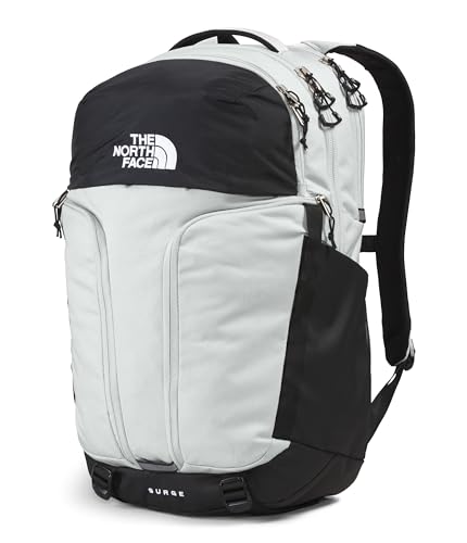 THE NORTH FACE Surge Commuter Laptop Backpack | Daypack With Water Repellent Finish, 16" Laptop Sleeve, Reflective Details - color: Tin Grey Dark Heather/Tnf Black-npf, size: One Size