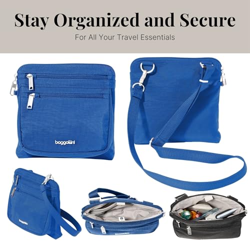 Baggallini Securtex Anti-Theft Crossbody - color: Lapis