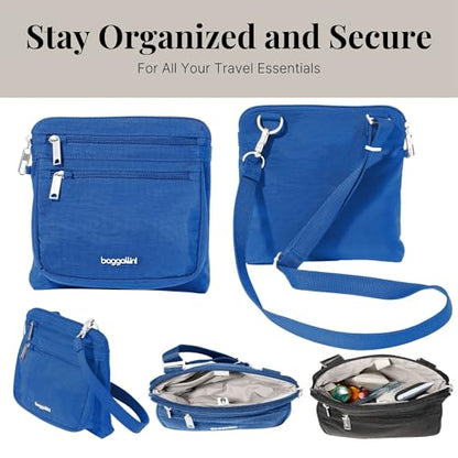 Baggallini Securtex Anti-Theft Crossbody - color: Lapis