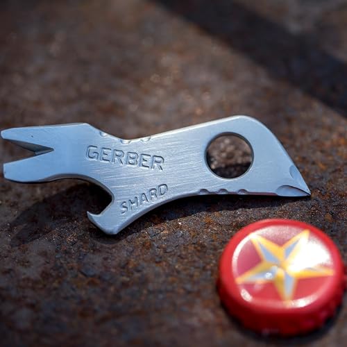 Gerber Gear Shard 7-in-1 Keychain Multitool - Screwdriver, Bottle Opener, EDC Compact Tool - Fathers Day Dad Gifts, Gifts for Men, Silver - style: Gear Shard Keychain