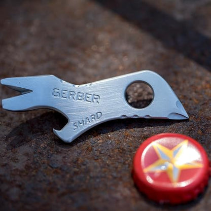 Gerber Gear Shard 7-in-1 Keychain Multitool - Screwdriver, Bottle Opener, EDC Compact Tool - Fathers Day Dad Gifts, Gifts for Men, Silver - style: Gear Shard Keychain