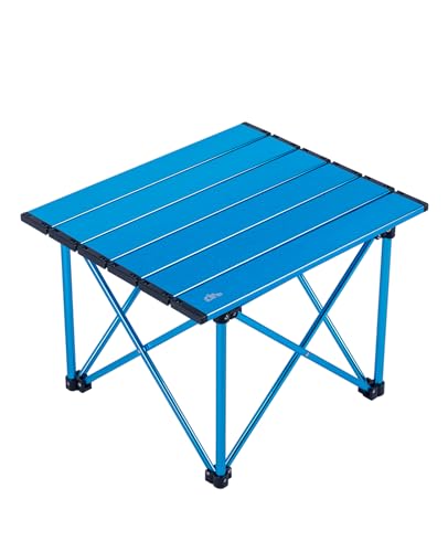 iClimb Ultralight Compact Camping Folding Table with Carry Bag (Reinforced Blue - S) - color: Reinforced Blue, size: Small