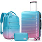LARVENDER Carry on Luggage 22x14x9 Airline Approved Hardshell Suitcase with Wheels TSA Lock, PC+ABS Lightweight Suitcase Set for Women with Travel Backpack, Cotton Candy, 3 Piece Set - color: Cotton Candy-20BP, size: 3 Piece Set (Backpack/TB/20)