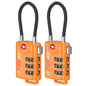 TSA Approved Cable Luggage Locks, Re-settable Combination with Alloy Body, Orange 2 Locks. - color: Orange 2 Pack