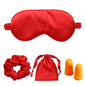 Silk Satin Sleeping Eye Mask, Red Sleep Eye Night Blindfold for Women and Men, Soft Breathable Blackout Eyeshade Eye Cover for Travel, Wedding Bridesmaid Gift - color: Red