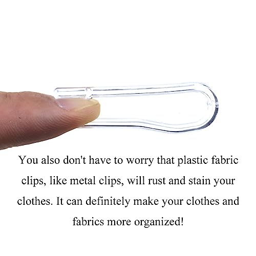 HAHIYO 1.8in/45mm 100Pcs Clear Plastic U-Shape Alligator Clips - Toothless Clothespins for Fabric, Garment, Shirts, Socks, Pants, Comic Boards - size: Clear - 1.8 inches - 100 Count - Toothless