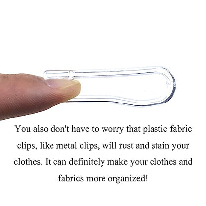 HAHIYO 1.8in/45mm 100Pcs Clear Plastic U-Shape Alligator Clips - Toothless Clothespins for Fabric, Garment, Shirts, Socks, Pants, Comic Boards - size: Clear - 1.8 inches - 100 Count - Toothless
