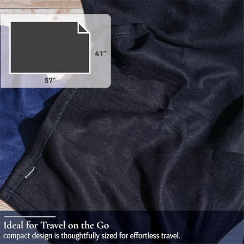 Brookstone Travel Blanket - Super Soft Fleece Throw Blanket with Foot Pocket, Lightweight & Compact Travel Blanket, Plane & Road Trip Essentials, Black Foot Pocket - color: Black Foot Pocket