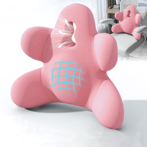 Lumbar Support Pillow for Office Chair, Back Pillow Lumbar Support for Car, Chair, Sofa - Improve Lower Back Pain Relief & Sitting Posture, Memory Foam Back Cushion for Long Sitting (Pink) - color: A-pink