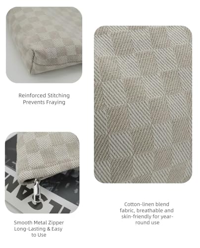 2-Pack Beige Checkered Makeup Bag Set - Large Capacity Cosmetic Organizer Pouch | Travel Toiletry Bag for Women Girls - color: C02-light coffee
