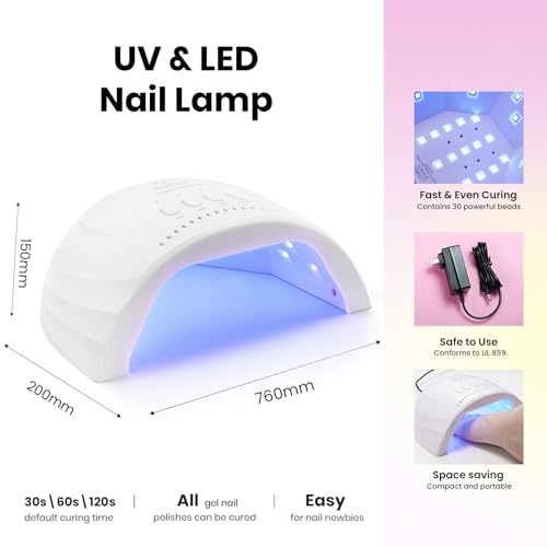 Beetles 37Pcs Gel Nail Polish Kit with Uv Light -25 Colors Gel Polish Set Pink Red Blue Purple Pastel Energetic Moves Manicure Kits for Beginners Nails Salon Manicure Tools Gifts for Women Girls - color: Spring Energetic Movie