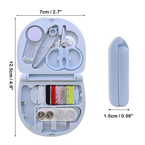 2 Pack Min Travel Sewing Kit DIY Supplies Portable Tool Kits Plastic Box Beginner Friendly Emergency Repair with Threads Scissors Hand Needles