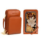 Crossbody Cellphone Purse Women Touch Screen Bag RFID Blocking Wallet Handbag Shoulder Strap - color: Brown-small, size: Small