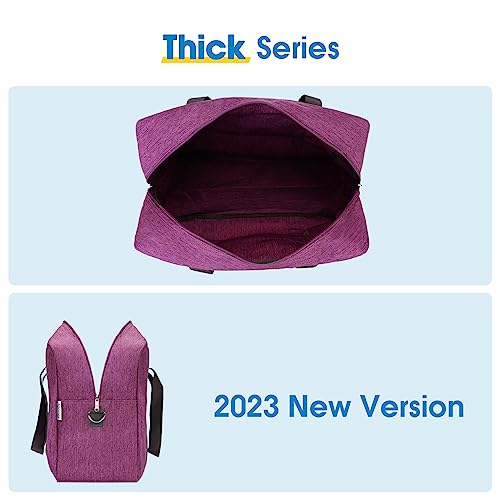 For Spirit Airlines Personal Item Bag Foldable Travel Duffel Bag Tote Carry on Luggage Duffle Overnight for Women and Men - color: 3112-Thick Series Dark Purple (with Shoulder Strap)