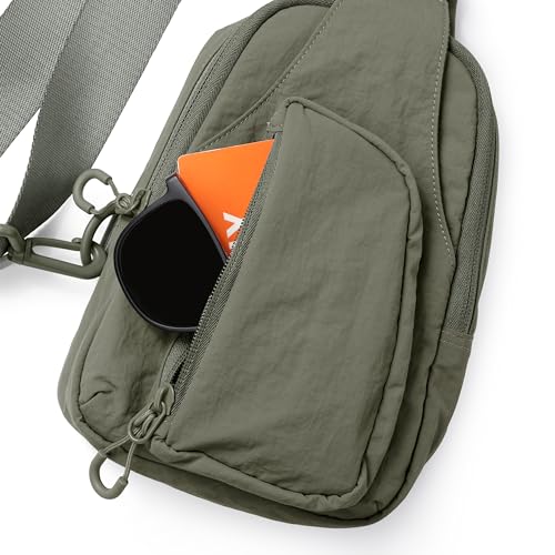 ODODOS Sling Bag with Adjustable Straps Crossbody Chest Bag Lightweight Backpack for Casual Traveling Hiking - color: Tarmac