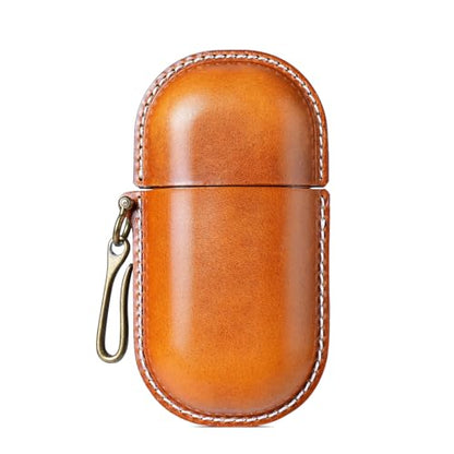 Leather eyeglass protective case - Portable travel sunglasses case - Suitable for both men and women - style: Buckle-yellow