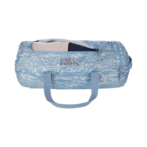 Eddie Bauer Stowaway Packable Duffel Bag | Travel | Foldable | Lightweight | Durable | Ripstop Polyester - color: Blue Frog