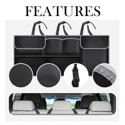 IHOTDER Large Capacity Car Trunk Organizer,Six Pockets Trunk Storage Organizer with Adjustable Straps,Wear-Resistant Oxford Fabric Hanging Trunk Organizer for Car Truck SUV