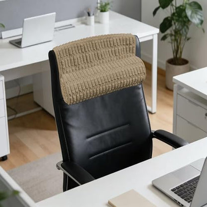 Memory Foam Recliner Neck Pillow. | Breathable pressure relieving ergonomic cushion fits car, sofa, office chair, recliner. Khaki,17"W×2.7"D - color: Khaki, size: 17"W x 2.7"D