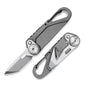 TACRAY Vinto 5-in-1 Titanium Small Pocket Knife – Ultra-Light Mini EDC Multitool Utility Knife with Folding Blade, Seatbelt Cutter, Bottle Opener & Screwdriver, Compact Everyday Carry - color: Grey-Ti