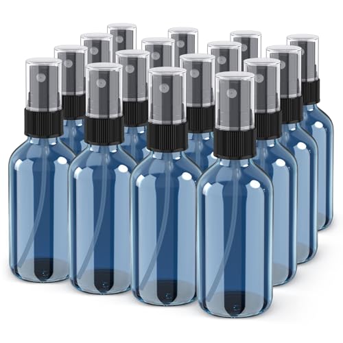 Wedama Spray Bottle, 4 oz Fine Mist Glass Spray Bottles, Little Refillable Liquid Containers for Watering Flowers Cleaning (16 Pack Indigo Blue) - color: Indigo Blue, size: 4 Ounce (Pack of 16)