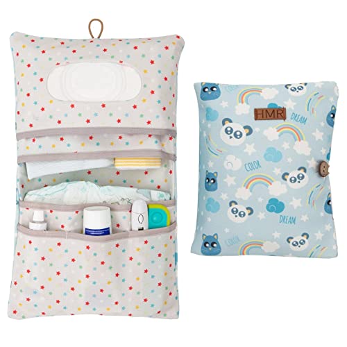HAMUR Baby Diaper Bag Organizer – Travel-Friendly, Compact & Foldable | Stroller Pouch for Newborn Essentials – Must-Have for Boys & Girls (Dream) - color: Dream