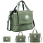 Foldable Travel Duffel Bag for Women, 40L Expandable Carry on Bag Personal Item Flight Approved, Lightweight Water Resistant Overnight Weekender Bag with Wet Pocket for Gym Travel, Olive Green - color: Olive green