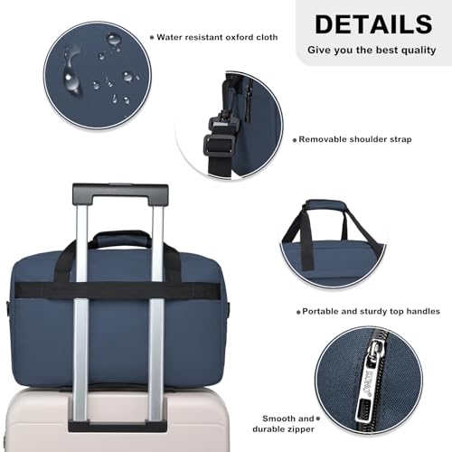 Kono Travel Duffel 20L Under Seat Carry-On Sports Tote Gym Weekender Overnight Bag - 15.75"x9.84"x7.87" Navy - color: Navy, size: M(15.75in x 9.84in x 7.87in)-20L